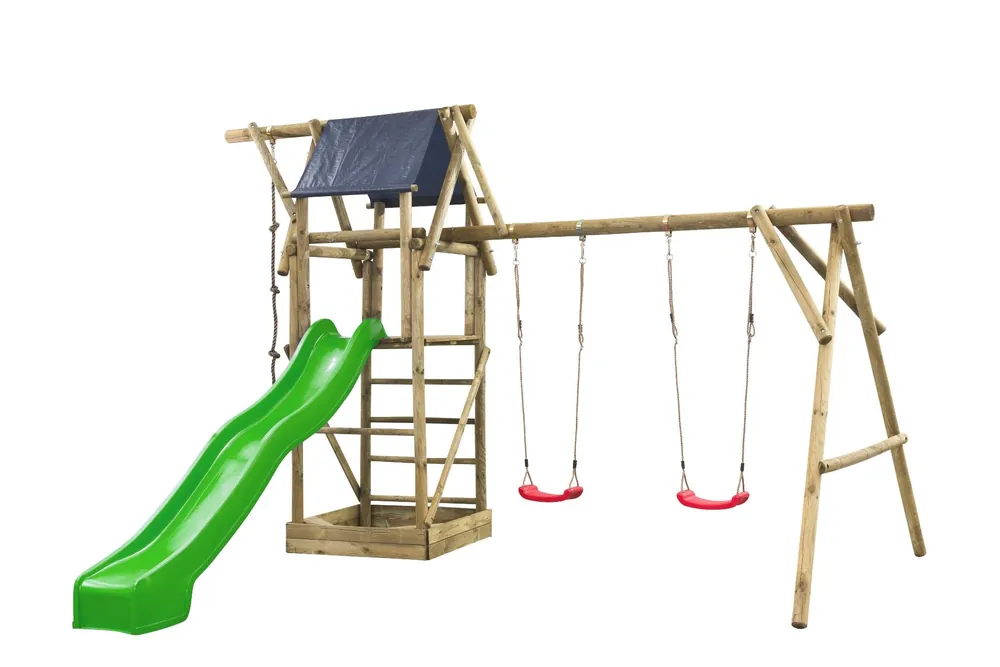 Houten speeltoestel houten schommel Nelis 380x500x290cm | Voordeelprijs