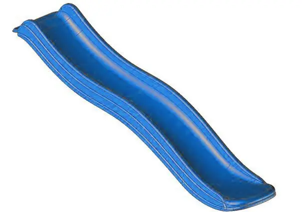 Klaar voor verzending - Glijbaan tuin blauw 175cm voor houten speeltoestellen