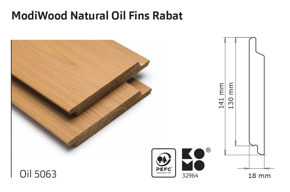 Shop nu - Rabatdelen thermisch gemodificeerd Modiwood 420cm (18x141mm)