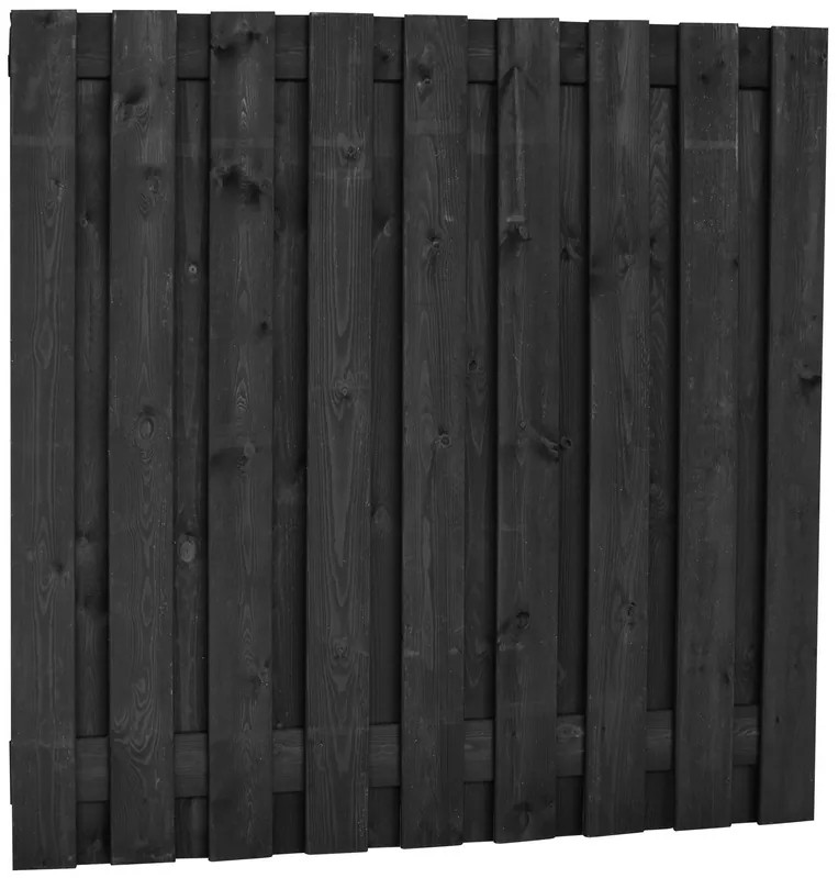 Prijs verlaagd - Zwarte schutting grenen 180x180cm