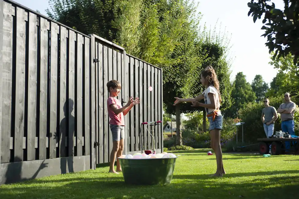 Alleen vandaag - Hout beton schutting volledig antraciet 200x190cm (per set)