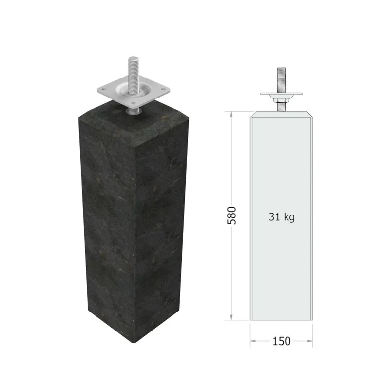 Premiumkwaliteit - Betonpoer hoog model 600x150x150mm