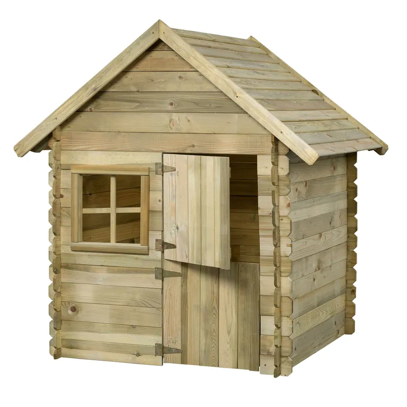 Houten speelhuisje grenen Lodewijk met vloer 150x124x160cm - Aanrader