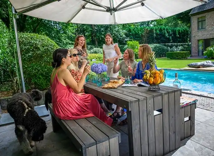 Trending | Tuinset tuinmeubelen antraciet grenen 180cm