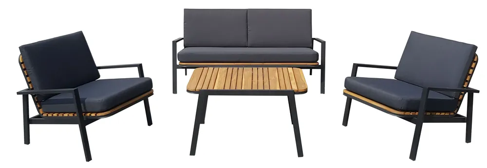 Topdeal - Aluminium loungeset Dexter 4 personen