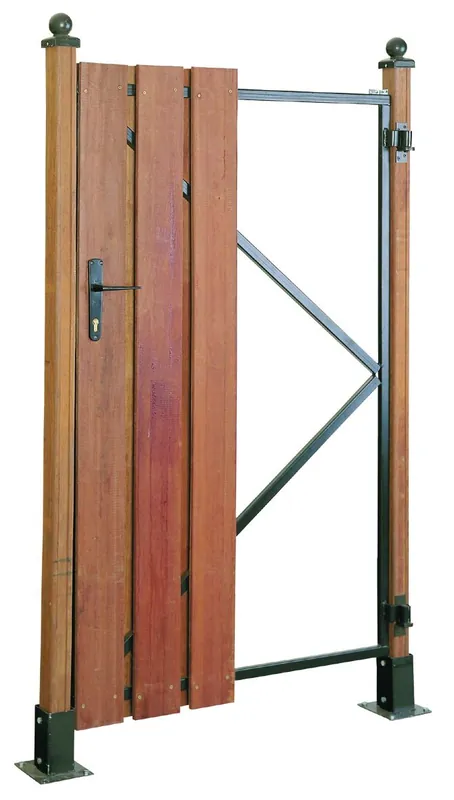 Poortframe tuinpoort verstelbaar zwart 100x155cm - Voeg toe aan winkelwagen