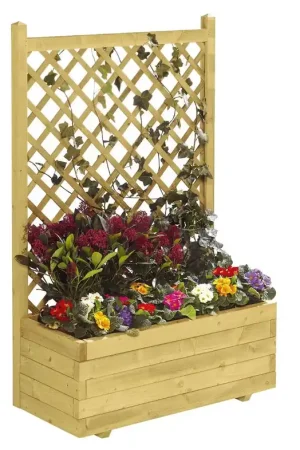 Actie loopt bijna af - Houten plantenbak bloembak met trellis