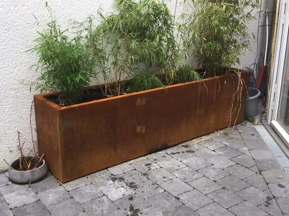 Cortenstaal plantenbak bloembak rechthoek 200x100x40cm - Online kopen