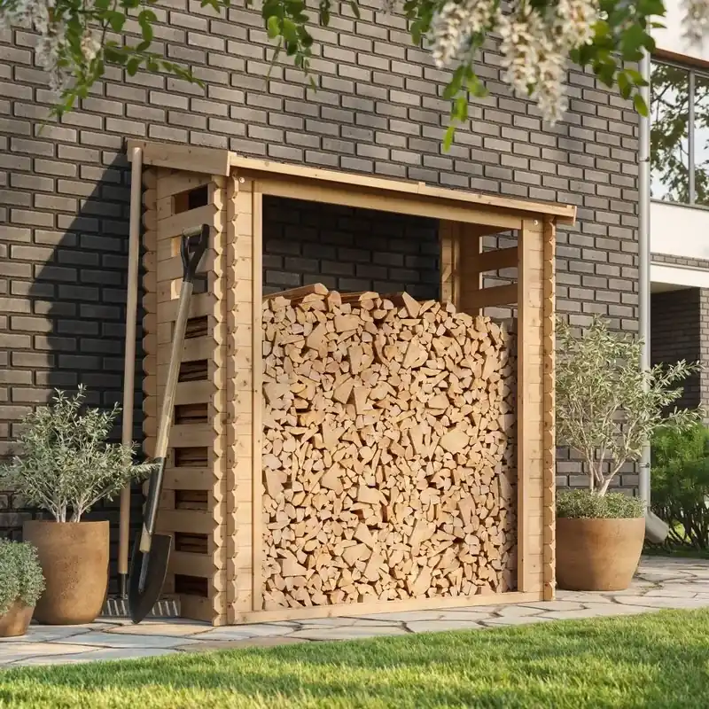 Houtberging Grenen 70x180x200cm – FSC Haardhoutopslag met Lessenaarsdak | Wees er snel bij
