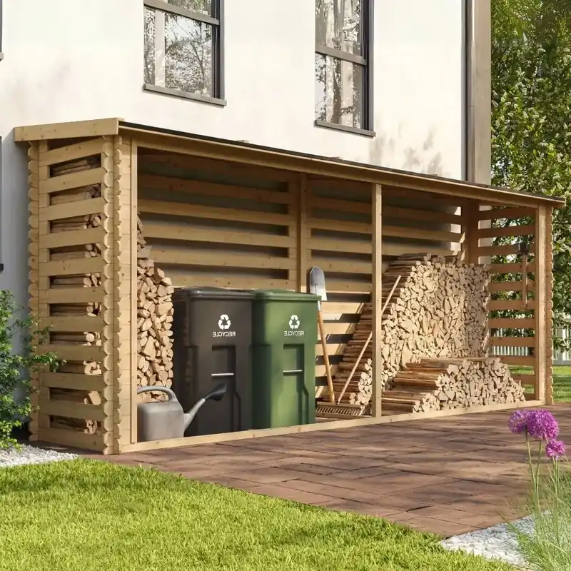 Nieuwe release | Houtberging Grenen 100x456x199cm – 6,7m³ FSC Haardhoutopslag