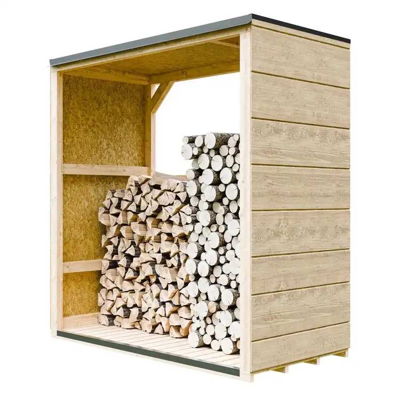 Houtberging haardhoutberging 75x153x159cm - Veilig betalen