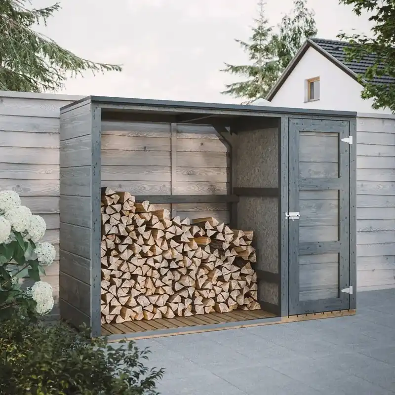 Verlaagde prijs | Houtberging Grenen 75x217x159cm – FSC Haardhout- & Gereedschapopslag