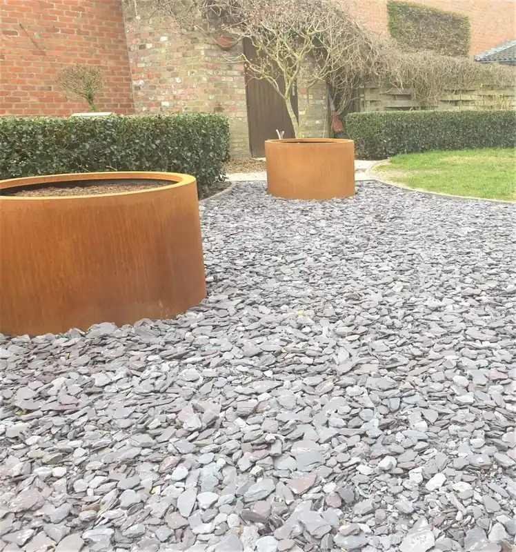 Bloembak plantenbak rond cortenstaal met bodem 80x80cm - Speciale deal