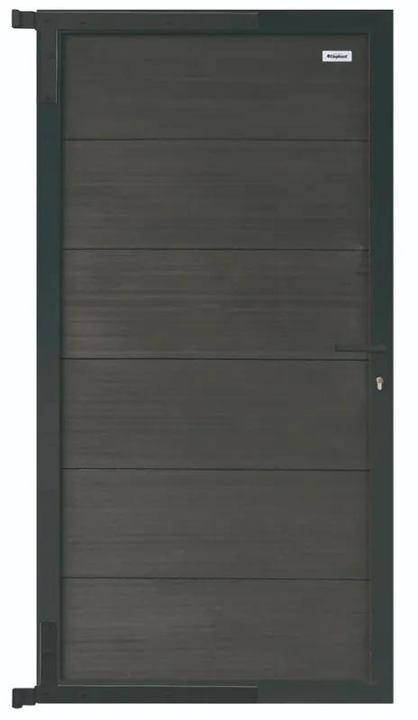 Tuinpoort antraciet WPC in kader 90x180cm | Aanbieding