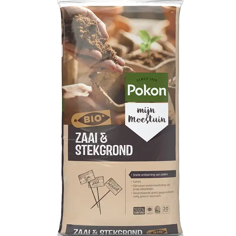Pokon Bio Zaai & Stekgrond Turfvrij 20L | Nog maar enkele beschikbaar