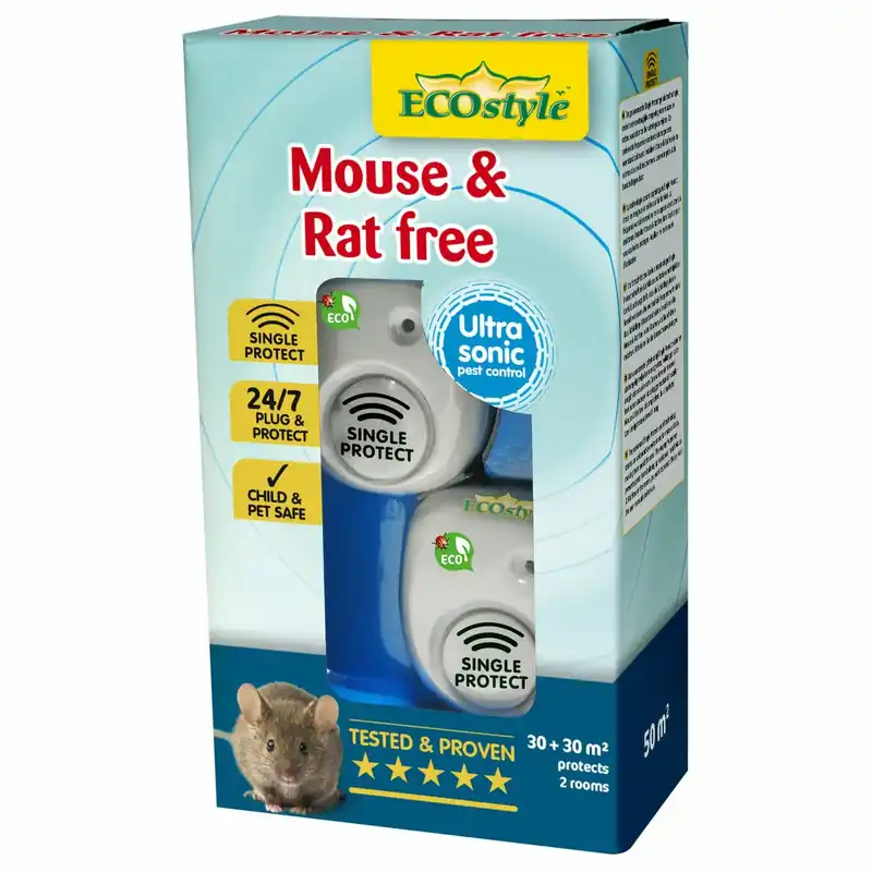 ECOstyle Mouse & Rat free - Ultrasone Ongedierteverjager - 30+30 | Outlet