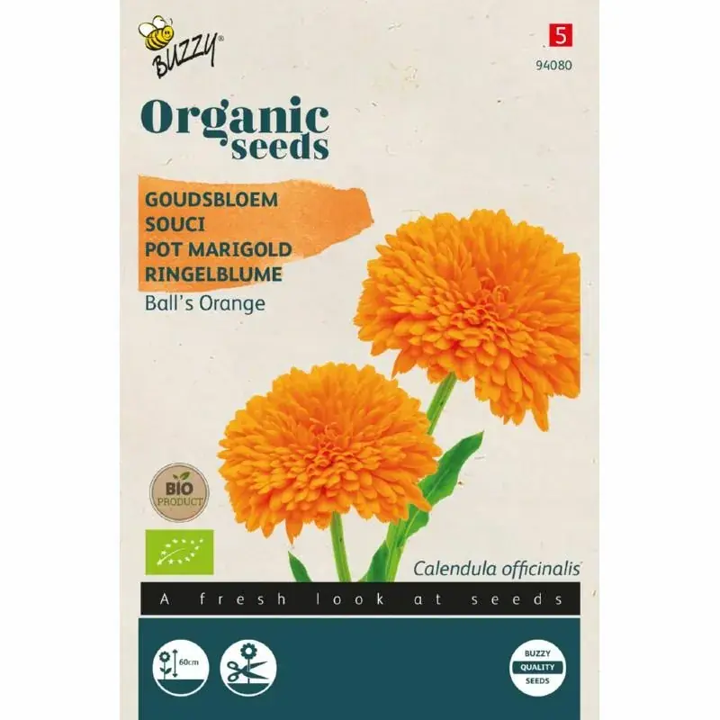 Veel voordeel | Buzzy® zaden - Organic Calendula, Goudsbloem Ball‘s Orange (BIO)