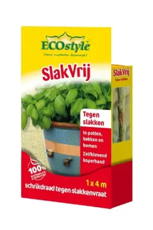 Beperkte voorraad - Ecostyle SlakVrij kopertape tegen slakken 1x4m