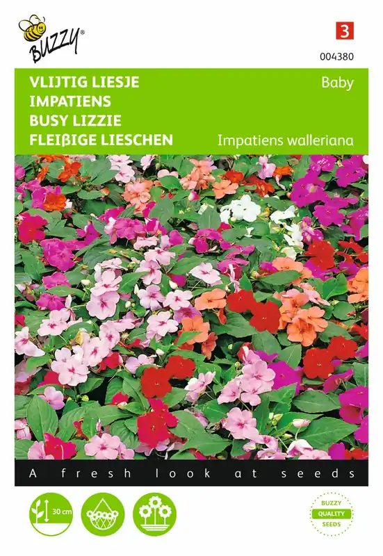 Prijs verlaagd | Buzzy® zaden - Impatiens, Vlijtig Liesje Baby gemengd