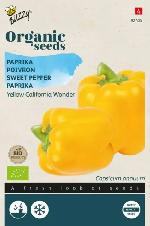 Buzzy® zaden - Organic Paprika Yellow California Wonder (BIO) - Fabrieksprijs