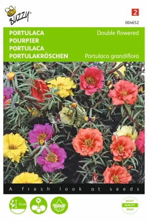 Aanrader | Buzzy® zaden - Portulaca dubbelbloemig gemengd