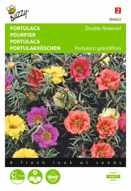 Aanrader | Buzzy® zaden - Portulaca dubbelbloemig gemengd
