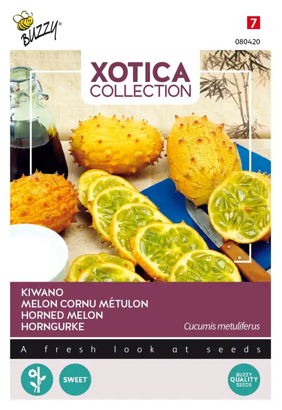 Buzzy® zaden - Xotica Kiwano, Hoornkomkommer - Prijs verlaagd