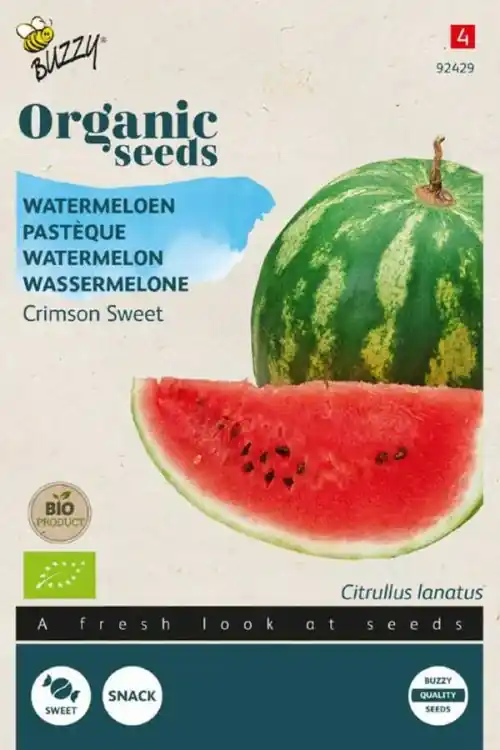 Buzzy® zaden - Organic Watermeloen Crimson Sweet (BIO) - Tijdelijke aanbieding