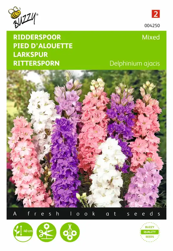 Nog enkele stuks | Buzzy® zaden - Delphinium, Ridderspoor gemengd