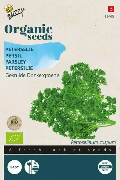 Buzzy® zaden - Organic Peterselie Gekrulde Donkergroene (BIO) - Hoog gewaardeerd