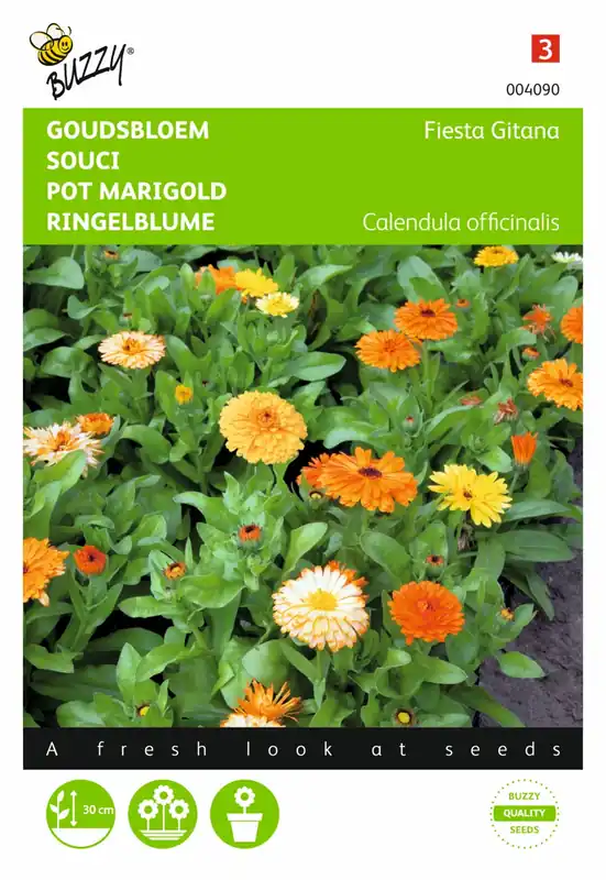 Buzzy® zaden - Calendula, Goudsbloem Fiesta Gitana gemengd - Professionele kwaliteit