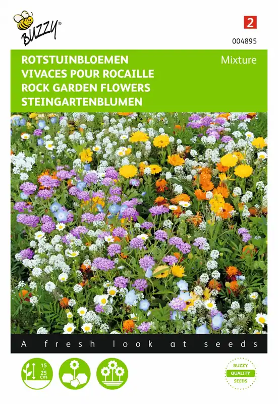 Net toegevoegd - Buzzy® zaden - Rotstuinbloemen Mengsel