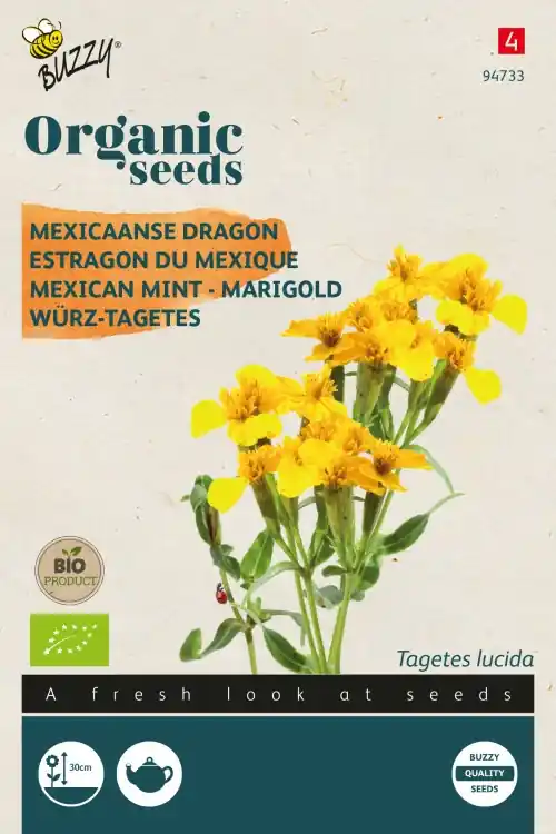 Buzzy® zaden - Organic Tagetes Lucida, Mexicaanse dragon (BIO) - Dagdeal
