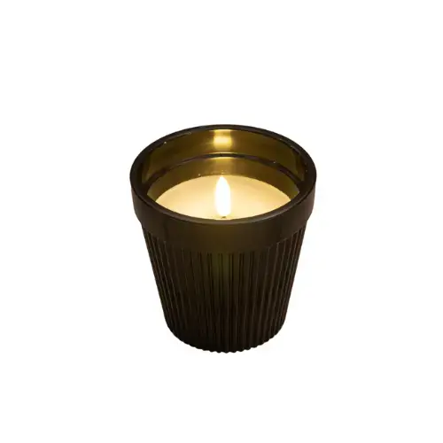 LED Buitenkaars in pot d11xh11cm - Zwart - Koopje