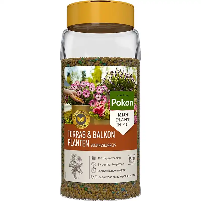 Actieprijs - Pokon Terras & Balkon Planten Voedingskorrels 1800g