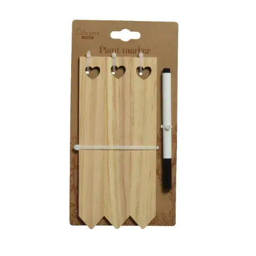 Houten Plantmarkers met Pen - Set van 3 - Extra korting