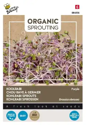 Buzzy® zaden - Organic Sprouting Koolrabi blauwpaars (BIO) - Zeer goed beoordeeld