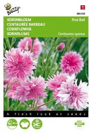 Aanbieding loopt bijna af | Buzzy® zaden - Centaurea, Korenbloem Pink Ball