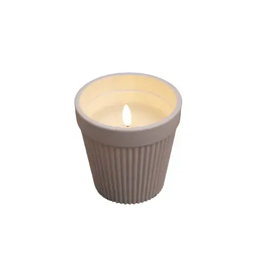 Prijs verlaagd | LED Buitenkaars in pot d11xh11cm - Wit