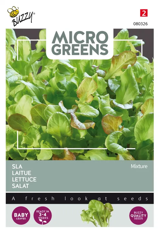Buzzy® zaden - Microgreens, Sla gemengd - Eenvoudig retourneren