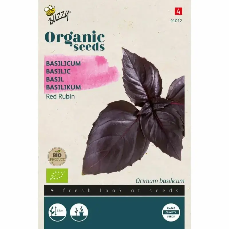 Buzzy® Organic Seeds - Basilicum Red Rubin (BIO) - Topdeal
