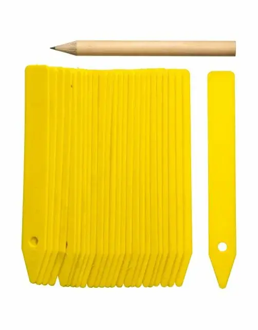 Steeketiketten 10cm Geel - 25 stuks | Spoedlevering
