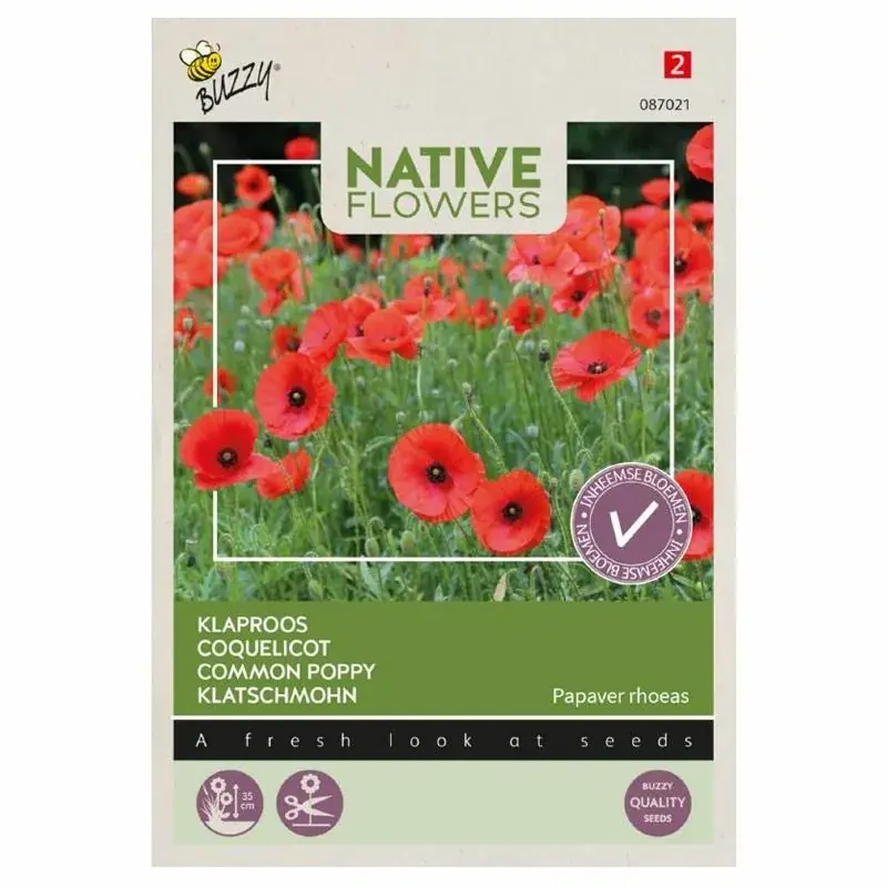 Alleen vandaag | Buzzy® zaden - Native Flowers - Papaver Klaproos