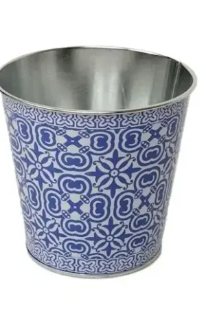 Zinken Pot Madeira Ø12,5 x H12 cm - Blauw Motief - Speciale aanbieding