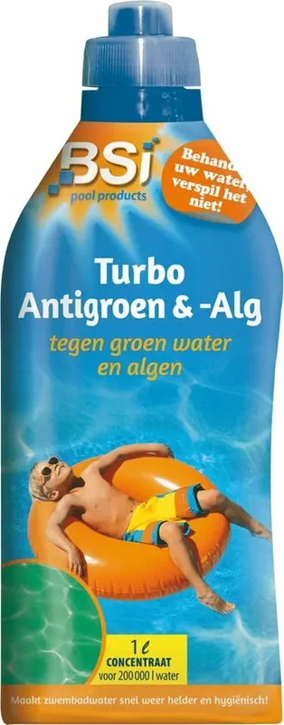 Eenvoudig retourneren | BSI Turbo Anti-Groen & Alg Zwembad 1L