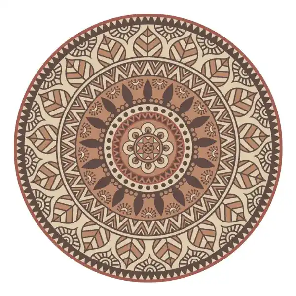 Buitenkleed D180cm Bruin/camel/ivoor - Blommie‘s Lifestyle | Speciale deal