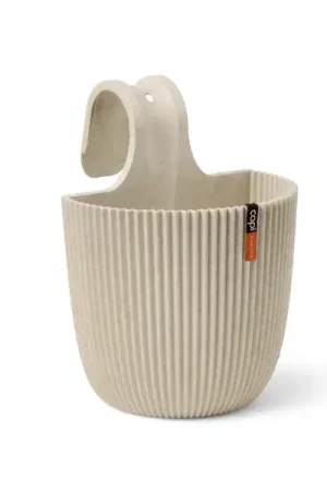Voordeelprijs - Capi Balkonbak Bol Groove 21 x 28 cm Sawdust white