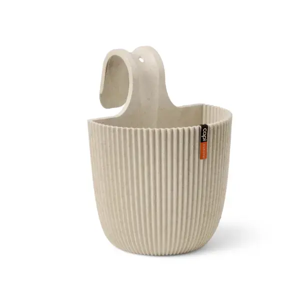 Voordeelprijs - Capi Balkonbak Bol Groove 21 x 28 cm Sawdust white