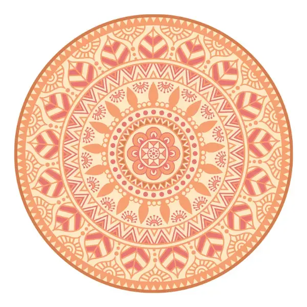 Buitenkleed D180cm Roze/koraal/creme - Blommie‘s Lifestyle | Superprijs