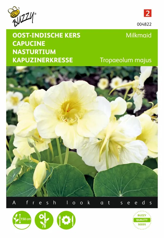 Tijdelijke actie | Buzzy® zaden - Tropaeolum, Oost-Indische kers Milkmaid